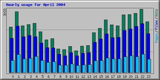 Hourly usage for April 2004