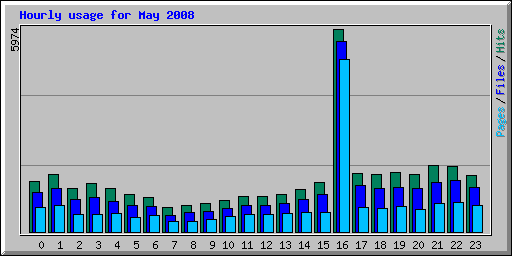 Hourly usage for May 2008